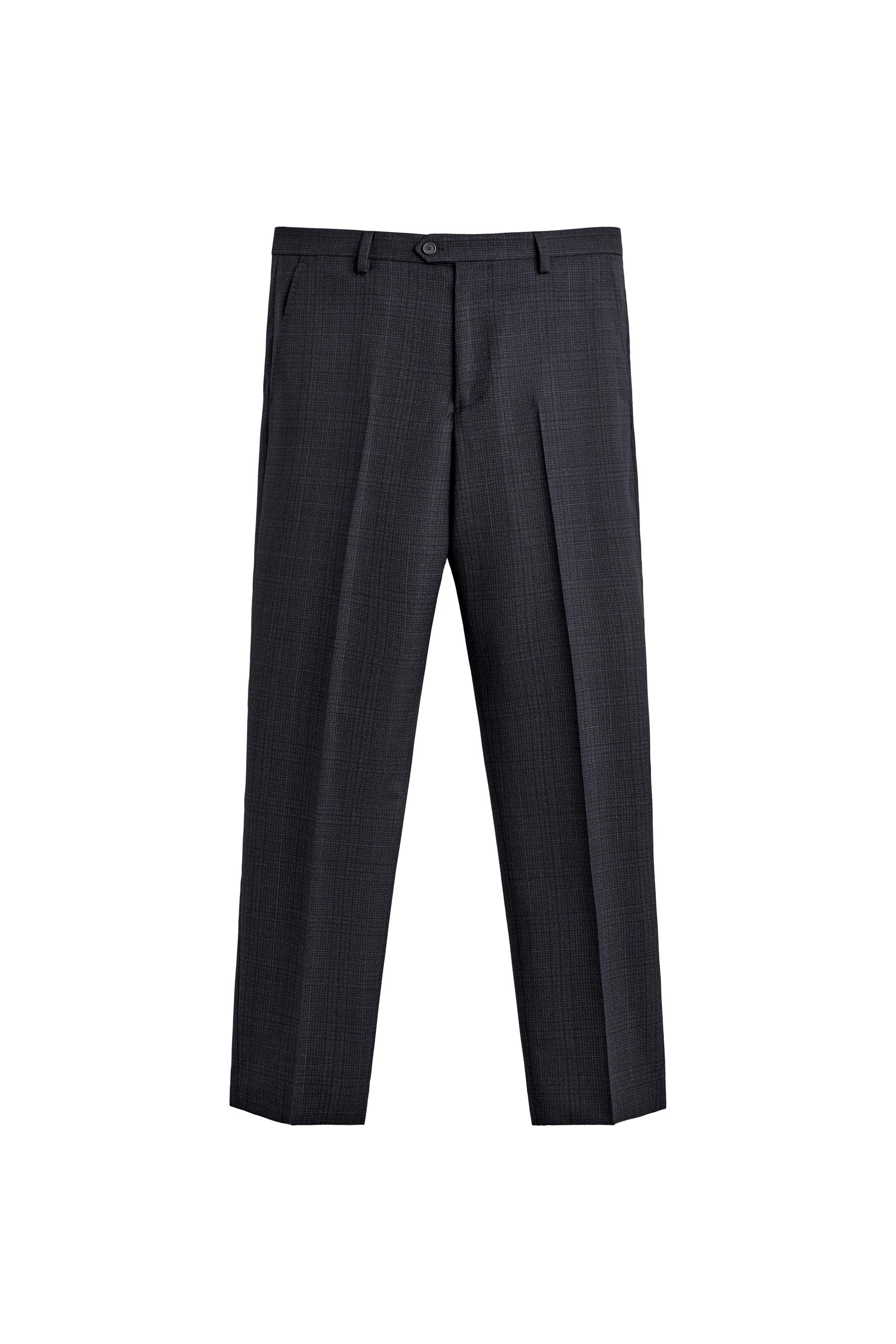 PANTALON DE COSTUME À CARREAUX 100% LAINE